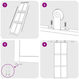 Sliding Door Gold 76x205 cm Clear ESG Glass and Aluminium 155154