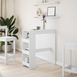 ZNTS Bar Table with Racks White 90x40x103.5 cm Engineered Wood 854373