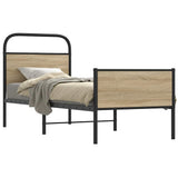 Bed Frame without Mattress 75x190 cm Sonoma Oak Engineered Wood 4100382