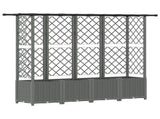 Raised Bed with Trellis and Roof Light Grey 202 x 40 x 136 cm 42032598