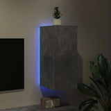 TV Wall Cabinet with LED Lights Concrete Grey 30.5x35x70 cm 837238