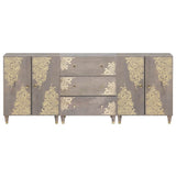 Bathroom Cabinet Set 3 pcs Grey and Gold 180 x 33 x 75 cm 3310152