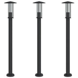 Outdoor Floor Lamps 3pcs Black 100 cm Stainless Steel 4006356