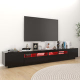 TV Cabinet with LED Lights Black 260x35x40 cm 3081916