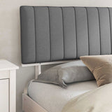 Bed Frame with Upholstered Headboard Light Grey 180 x 200 cm 3398103