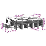 15 Piece Garden Dining Set with Cushions Black Poly Rattan 3211711