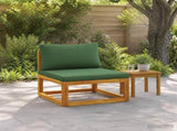 Sectional Middle Sofa with Cushions Solid Acacia Wood Natural 42028320