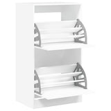 Shoe Cabinet with 2 Flip-Drawers White 60x42x108 cm 3214385