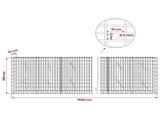 Gabion with 5 mm Wire and 5x10 cm Mesh 1000x10x100 cm 3464462