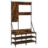 Clothes Rack with Shoe Storage Smoked Oak 100x40x184 cm 837854