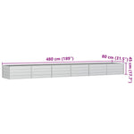 Garden Raised Bed 480x80x45 cm Galvanized Steel Silver 316901