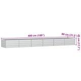 Garden Raised Bed 480x80x45 cm Galvanized Steel Silver 316901
