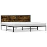 Metal Bed Frame without Mattress Smoked Oak 200x200 cm 3301350