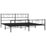 Metal Bed Frame without Mattress with Footboard Black 183x213cm 355486