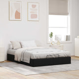 Ottoman Bed Frame Black Queen Size Fabric 3403070