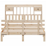 Bookcase Bed without Mattress 150x200 cm King Solid Wood Pine 3322798