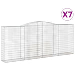 Arched Gabion Baskets 7 pcs 400x50x160/180 cm Galvanised Iron 3147040