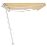 Freestanding Manual Retractable Awning 600x300 cm Yellow/White 3069598
