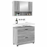 Bathroom Furniture Set with Drawer with Shelf 2 pcs Grey Sonoma 3393019