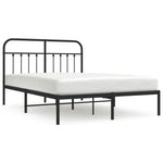 Metal Bed Frame without Mattress with Headboard Black 140x190cm 352578