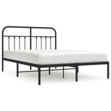 Metal Bed Frame without Mattress with Headboard Black 140x190cm 352578