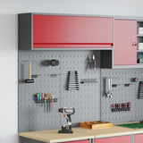 Tool Cabinet Set with Shelf 3 pcs Red Powder-Coated Steel 3321411