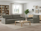 Sofa Set 2 pcs Light Grey Corduroy Fabric 3433254