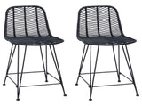 Bar Chair 2 pcs 44.5 x 54.5 x 97.5 cm Rattan and Iron 42011548