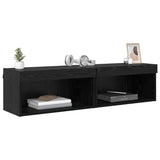 TV Cabinet Set 2 pcs Black Oak 60 x 30 x 30 cm Engineered Wood 882965