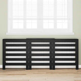 Radiator Cover Black Oak 205 x 21.5 x 83.5 cm Engineered Wood 869222