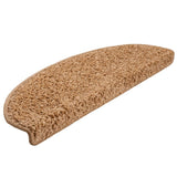 Stair Mats 15 pcs 65x21x4 cm Beige Half Round Large 133902