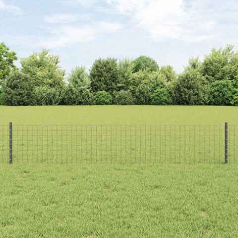 Fence Posts 22 pcs Grey Metal 3335928