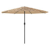 Garden Parasol with LEDs and Steel Pole Brown 324x324x247 cm 4005122
