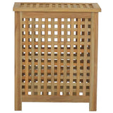 Laundry Basket Natural Solid Teak Wood 340761