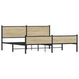 Metal Bed Frame without Mattress Sonoma Oak 200x200 cm 3301404
