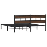 Bed Frame without Mattress with Headboard Brown Oak 183x213 cm 4017156