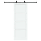Sliding Door 78 x 211 cm Engineered Wood White and Black 3449999