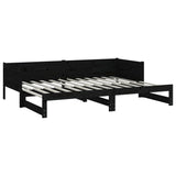 Pull-out Day Bed without Mattress Black 2x cm 820261