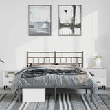 Metal Bed Frame without Mattress with Headboard Black 135x190cm 355658