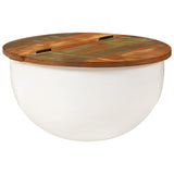 Coffee Table White 50x27 cm Solid Wood Reclaimed 351754