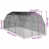 Chicken Run 2.5x6x2.25 m Galvanised Steel 3328517