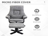 Fabric Recliner Sofa Armchair with footstool Swivel Sofa Grey T3398P328138
