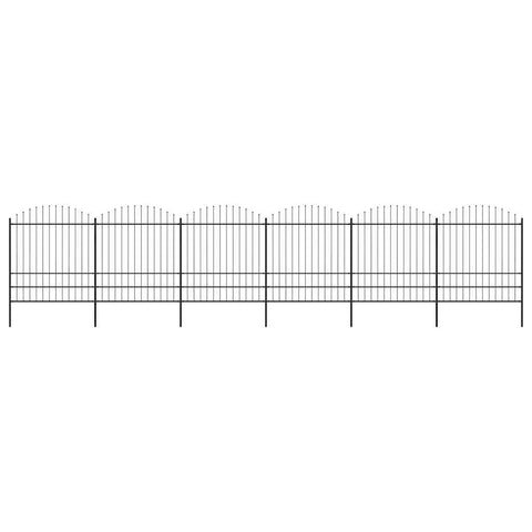 Garden Fence with Spear Top Steel 1070x200 cm Black 277753