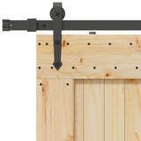 Sliding Door NARVIK Natural and Black 85 x 210 cm 3445337