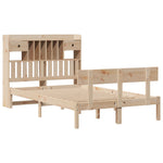 ZNTS Bookcase Bed without Mattress 120x190 cm Small Double Solid Wood Pine 3321822
