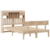 ZNTS Bookcase Bed without Mattress 120x190 cm Small Double Solid Wood Pine 3321822