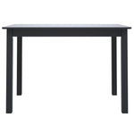 ZNTS Dining Table Black 114x71x75 cm Solid Rubber Wood 247364