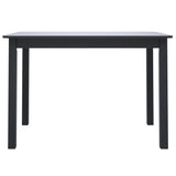 ZNTS Dining Table Black 114x71x75 cm Solid Rubber Wood 247364