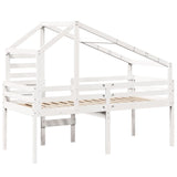 High Sleeper Bed without Mattress White 90x190 cm Single Solid Wood Pine 3281981