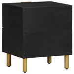 ZNTS Bedside Cabinet Black 40x33x46 cm Solid Wood Mango 4017646